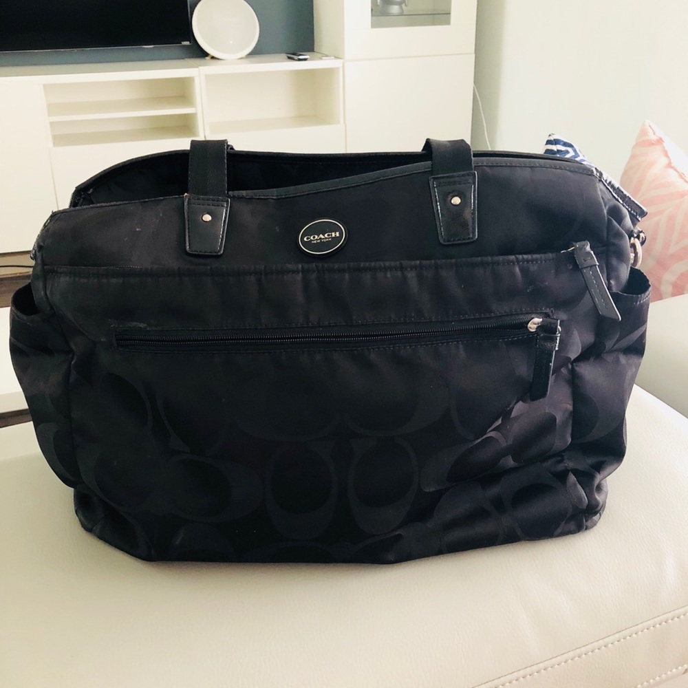 Coach Black Diaper Bag